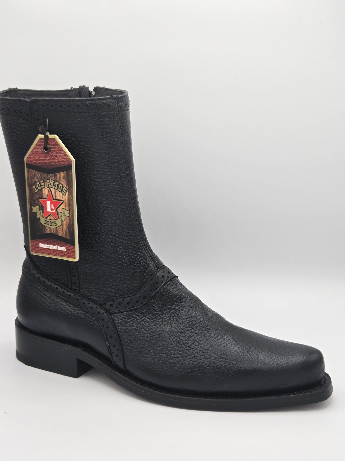 Los Altos Mens Deer Dress Boot - Black 8305