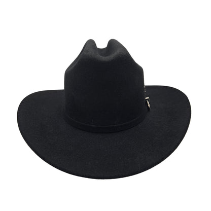 El Mayor 100x Belico Wool Felt Hat w/ Metal Feather -Black