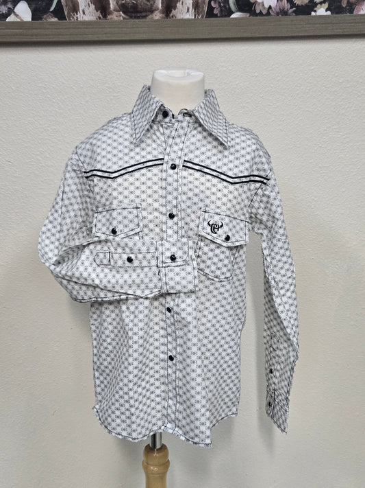 Cowboy Hardware Kids Rolodex Print Shirt (White)