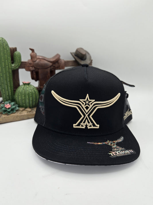 Texhorn Longhorn Star Gorra Trucker Hat - Black