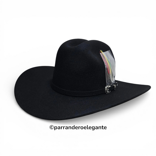 Cuernos Chuecos 6x Chaparral Ranchera Wool Felt Texana Hat - Black