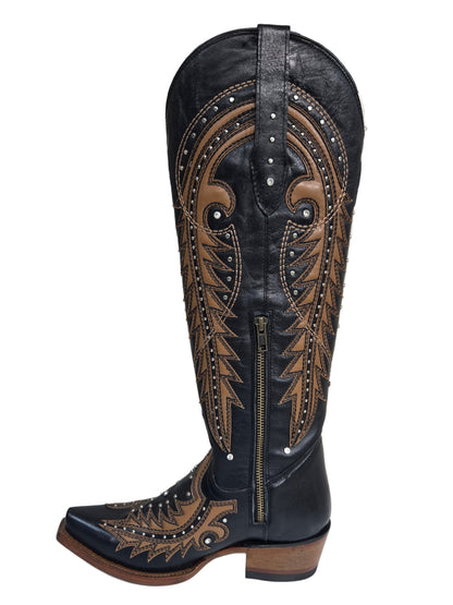 Rockem Womens Amanda Glaseado - Negro