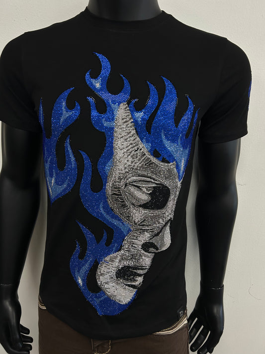 Mens Luchador Slim Fit Rhinestone Tshirt