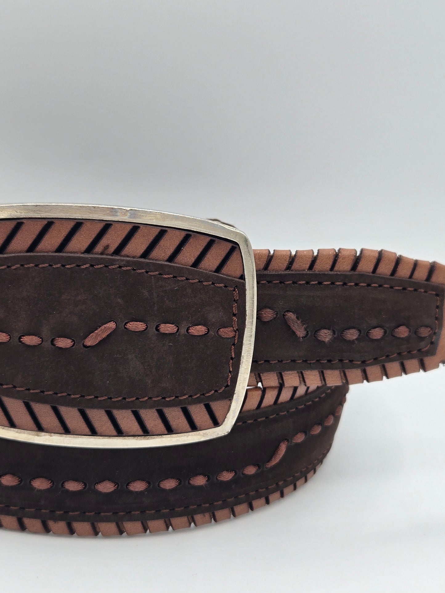 Del Cesar Nobuck Stitch Belt Cinto