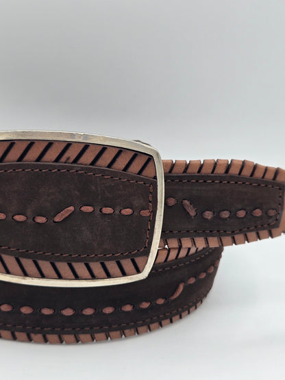 Del Cesar Nobuck Stitch Belt Cinto