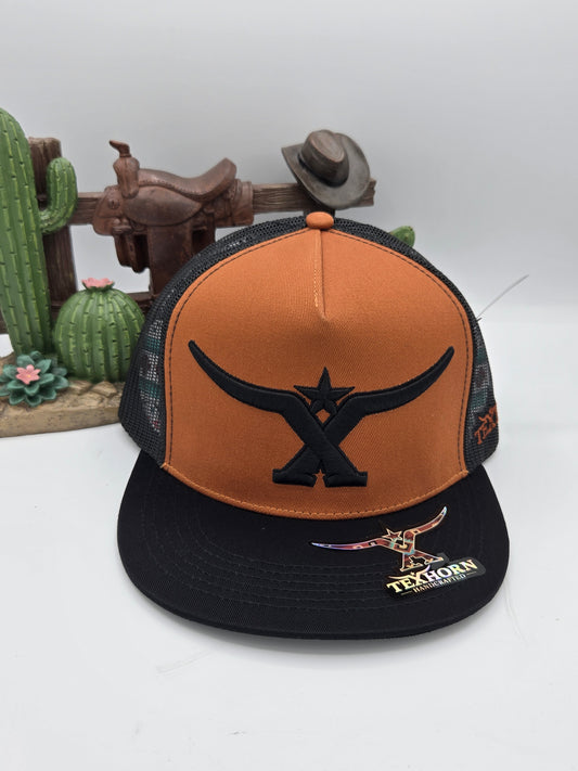 Texhorn Bull Horn Gorra Hat - Orange/Black