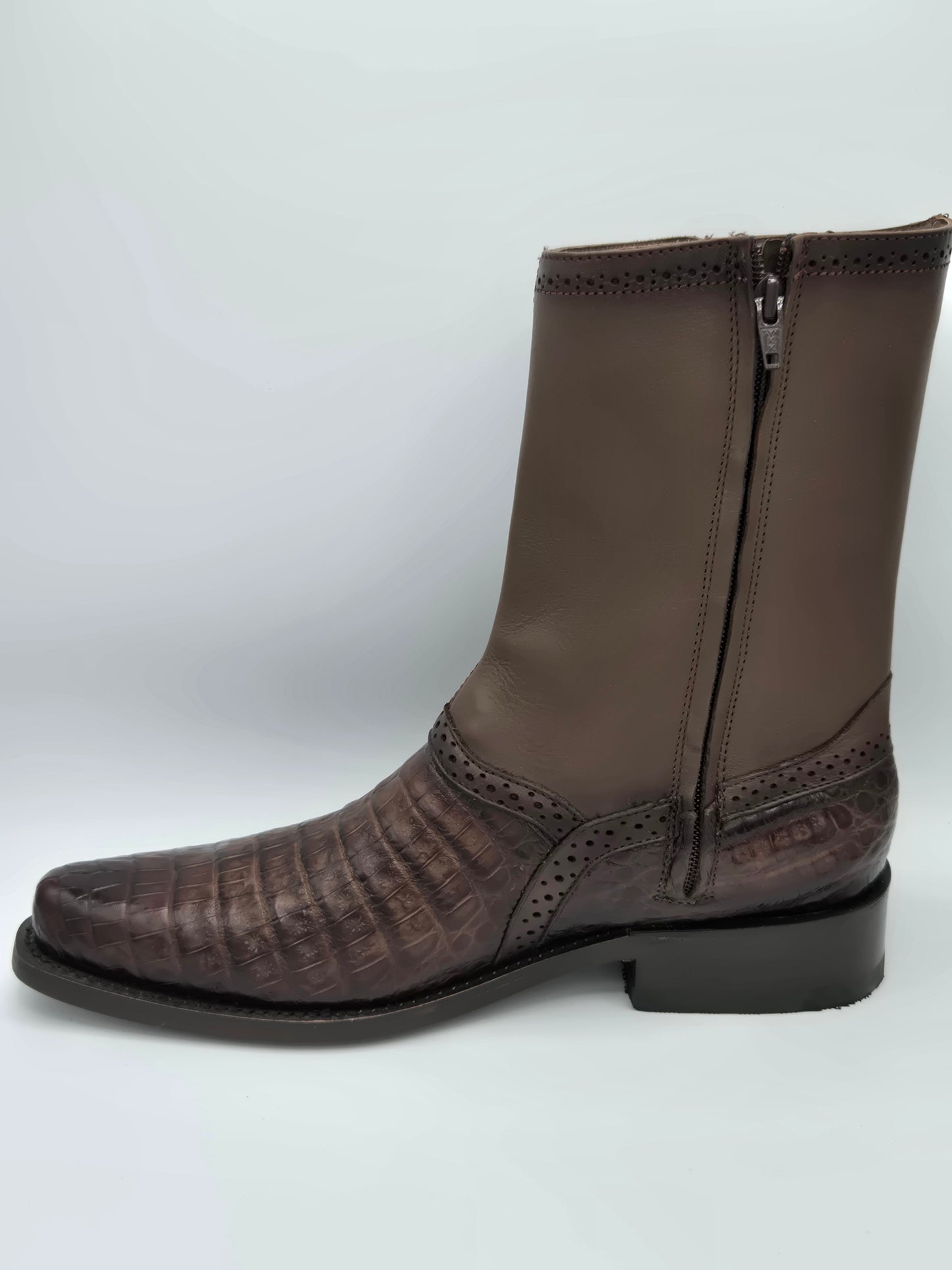 Los Altos Mens Caiman Belly Dress Boot - Brown