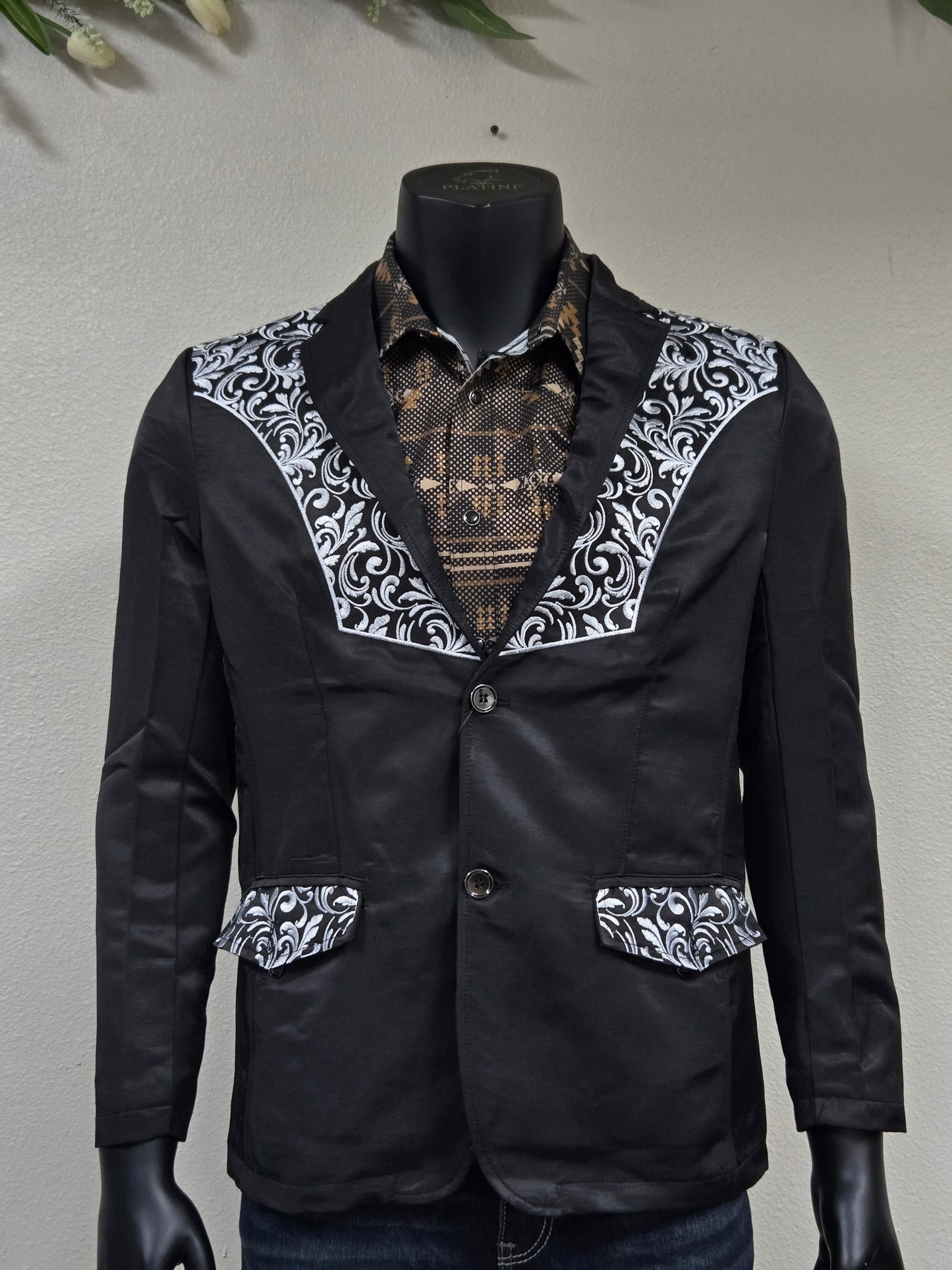 Montero Mens Embroidered Dress Coat