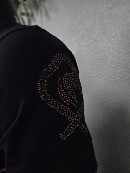 Mens Stallion Horse Slim Fit Rhinestone TShirt