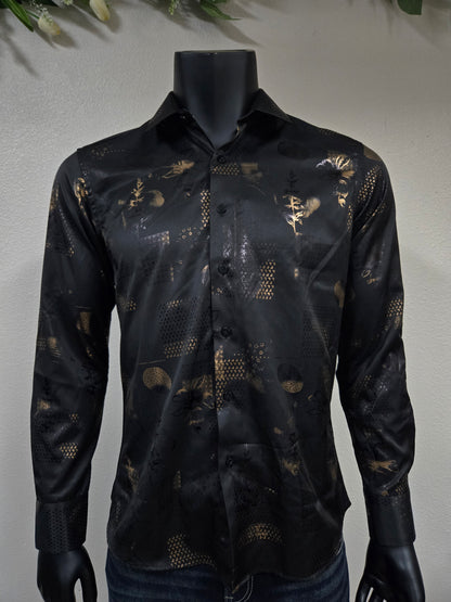 Montero Mens Foil Floral Long-Sleeve Shirt - MT0826