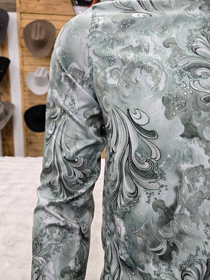Lamasini Mens Gizmo Long Sleeve Shirt Fresca - Mint