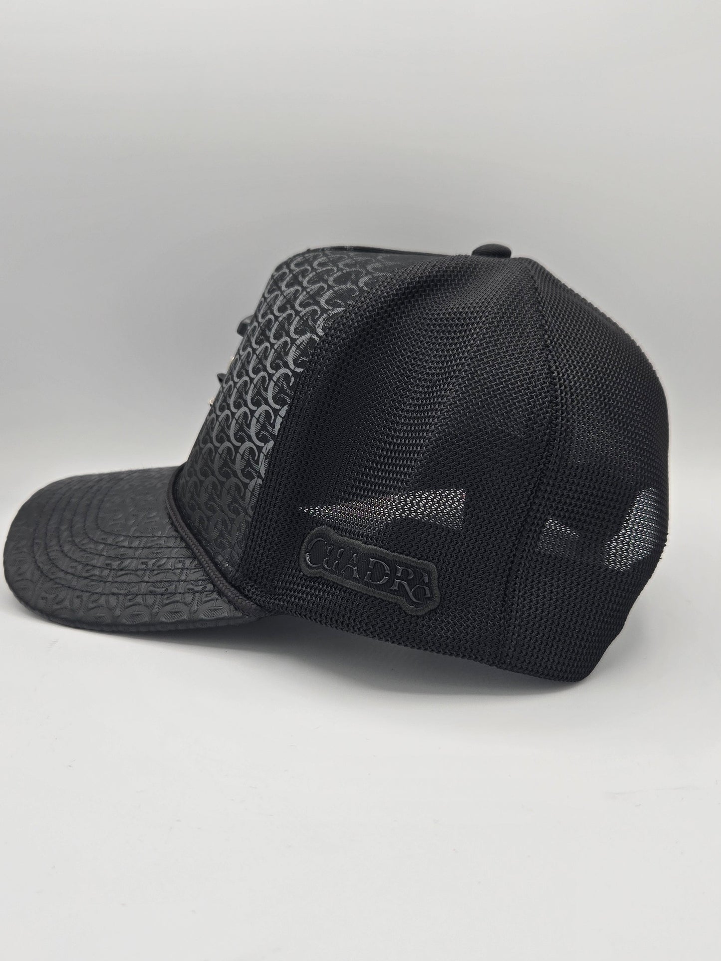 Cuadra Logo Design Leather Trucker Hat Gorra