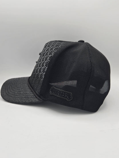 Cuadra Logo Design Leather Trucker Hat Gorra
