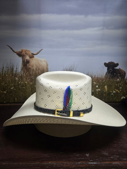 Tombstone 100x Roper Flower Shantung w/ Genuine Caiman Hatband