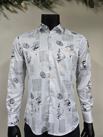 Montero Mens Foil Floral Long-Sleeve Shirt - MT0826