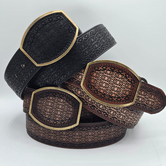 Del Cesar Mens Lazer Design Belt