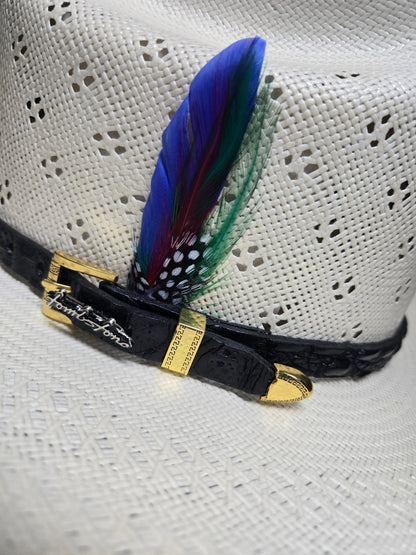 Tombstone 100x Roper Flower Shantung w/ Genuine Caiman Hatband