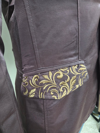 Montero Mens Embroidered Dress Coat - Wine