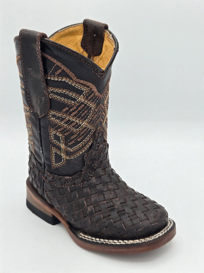 Hooch Kids Woven Boots - Chocolate
