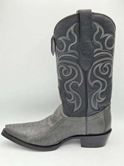 Los Altos Mens Ostrich Leg Snip Toe - Grey