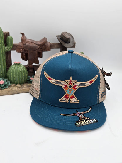 Texhorn Youth Bull Horn w/ Aztec Print