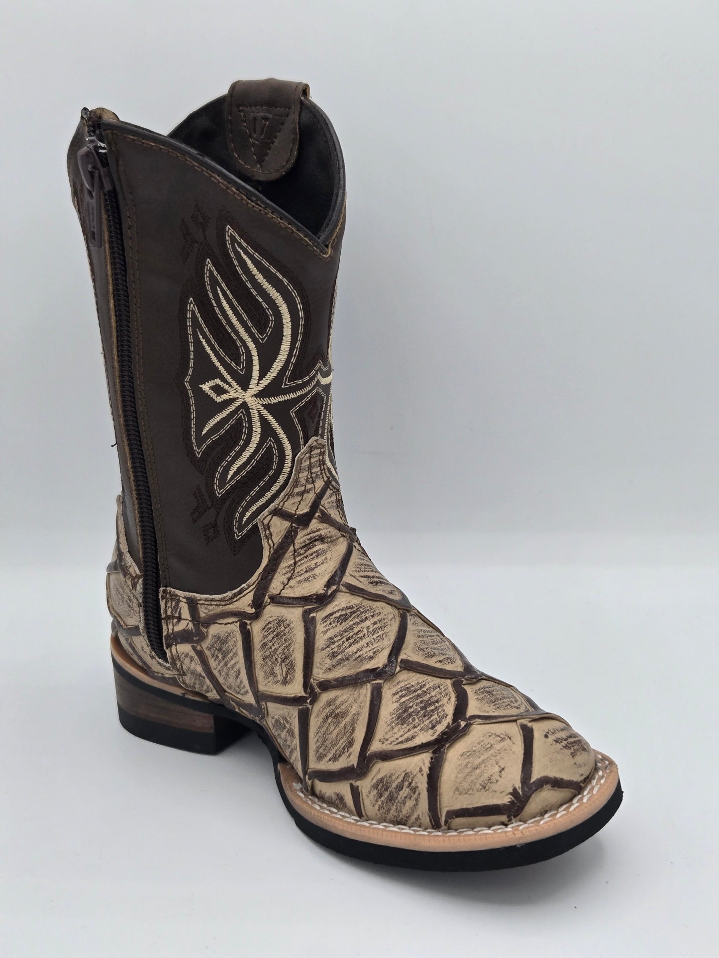 Joe Boots Kids Fish Print Cowboy Boots