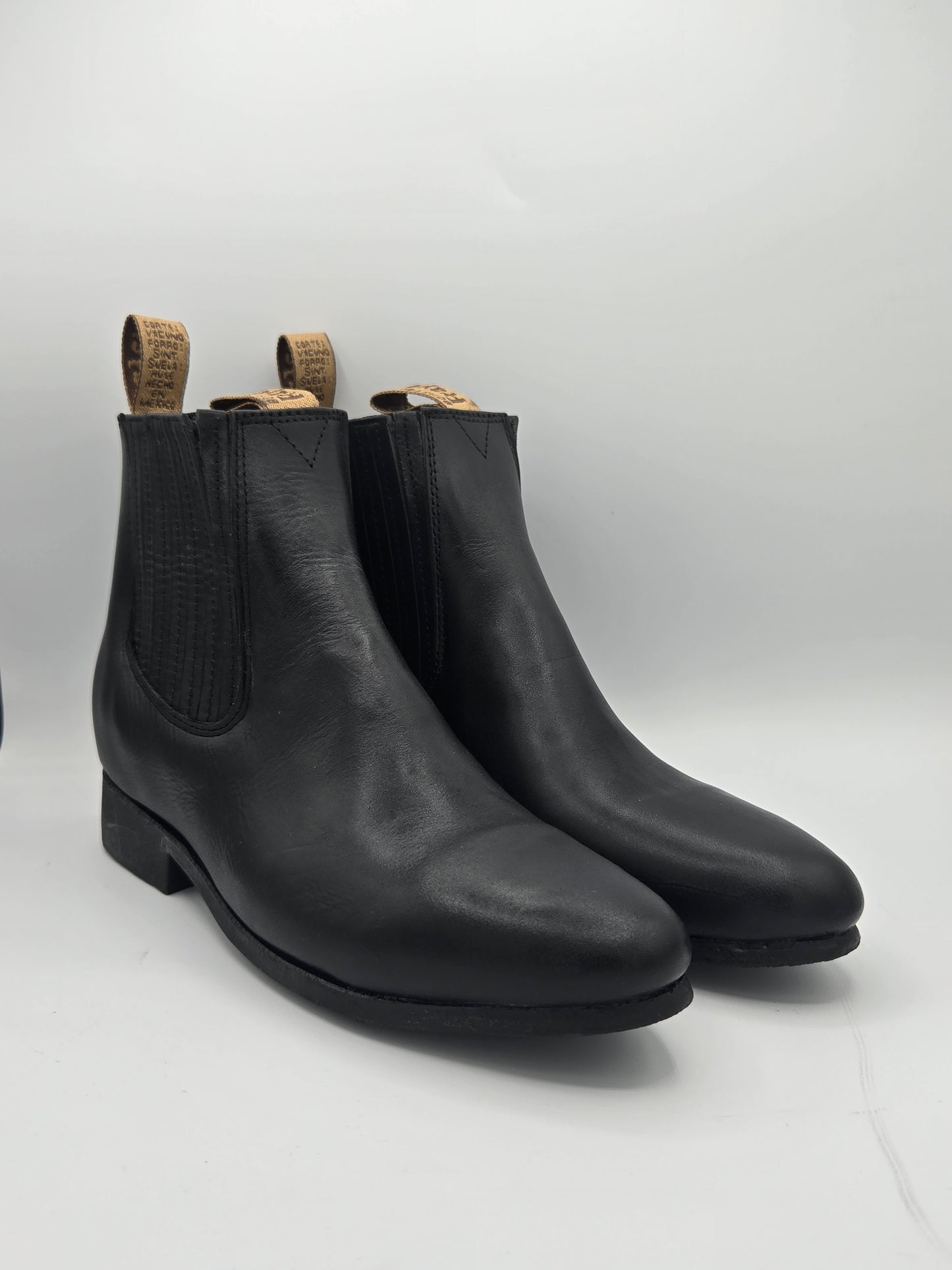 Frayeri Mens Botin Charro Leather Boot - Hueso , Black
