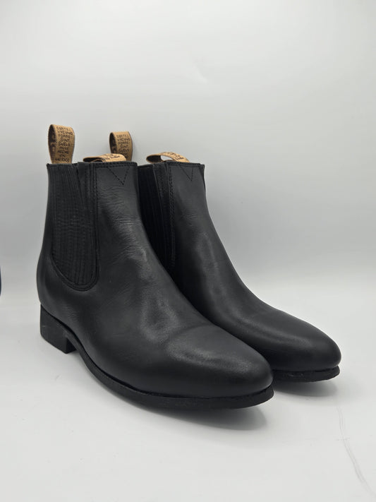 Frayeri Mens Botin Charro Leather Boot - Hueso , Black