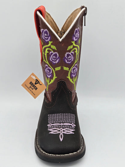 Hooch Kids Purple Floral Boots - Shedron