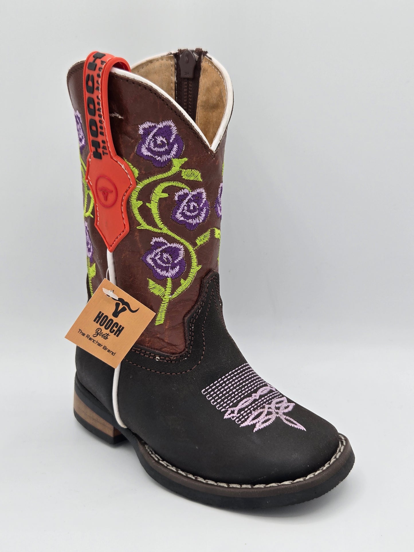 Hooch Kids Purple Floral Boots - Shedron
