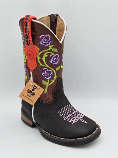 Hooch Kids Purple Floral Boots - Shedron