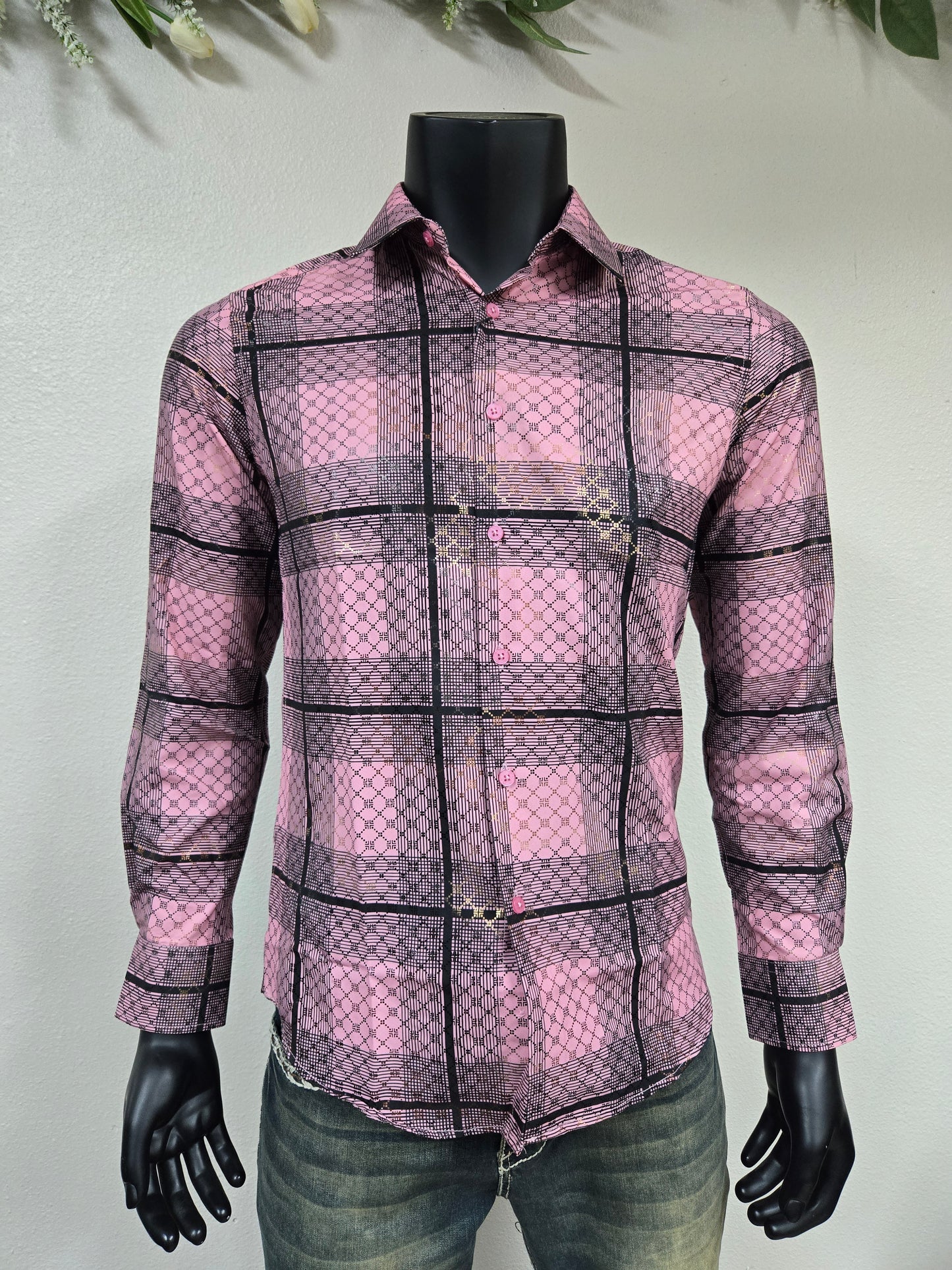 Platini Mens Modern Fit Shirt - Pink