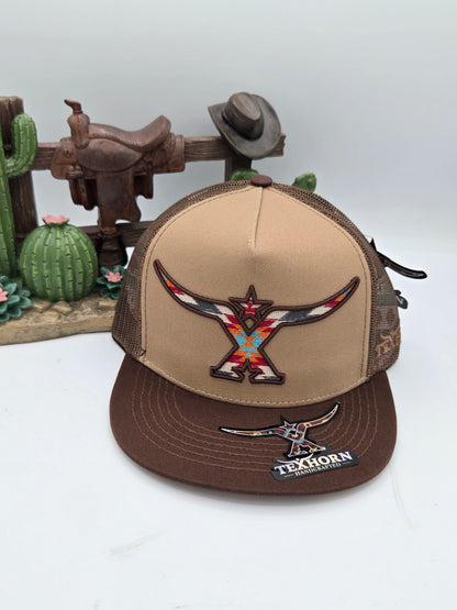 Texhorn Youth Bull Horn w/ Aztec Print