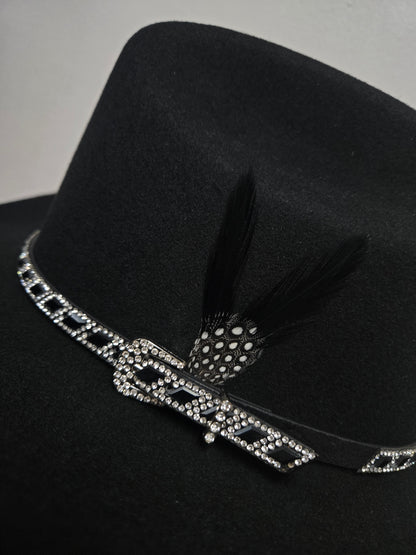 L'élégante Sinaloa Wool Felt Texana Hat - Black