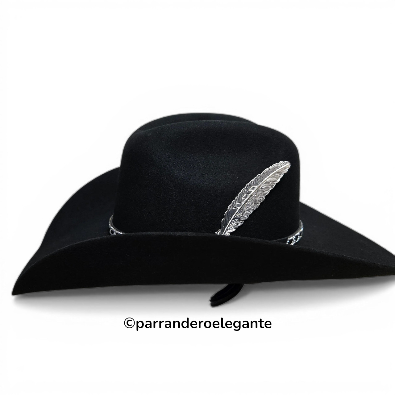 Chrome Vaquero Wool/Lana Felt Texana - Black