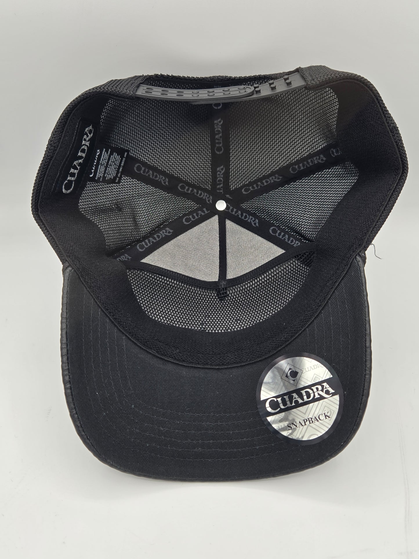 Cuadra Logo Design Leather Trucker Hat Gorra