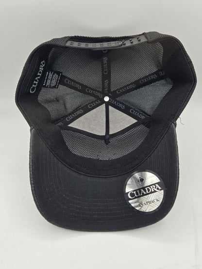 Cuadra Logo Design Leather Trucker Hat Gorra
