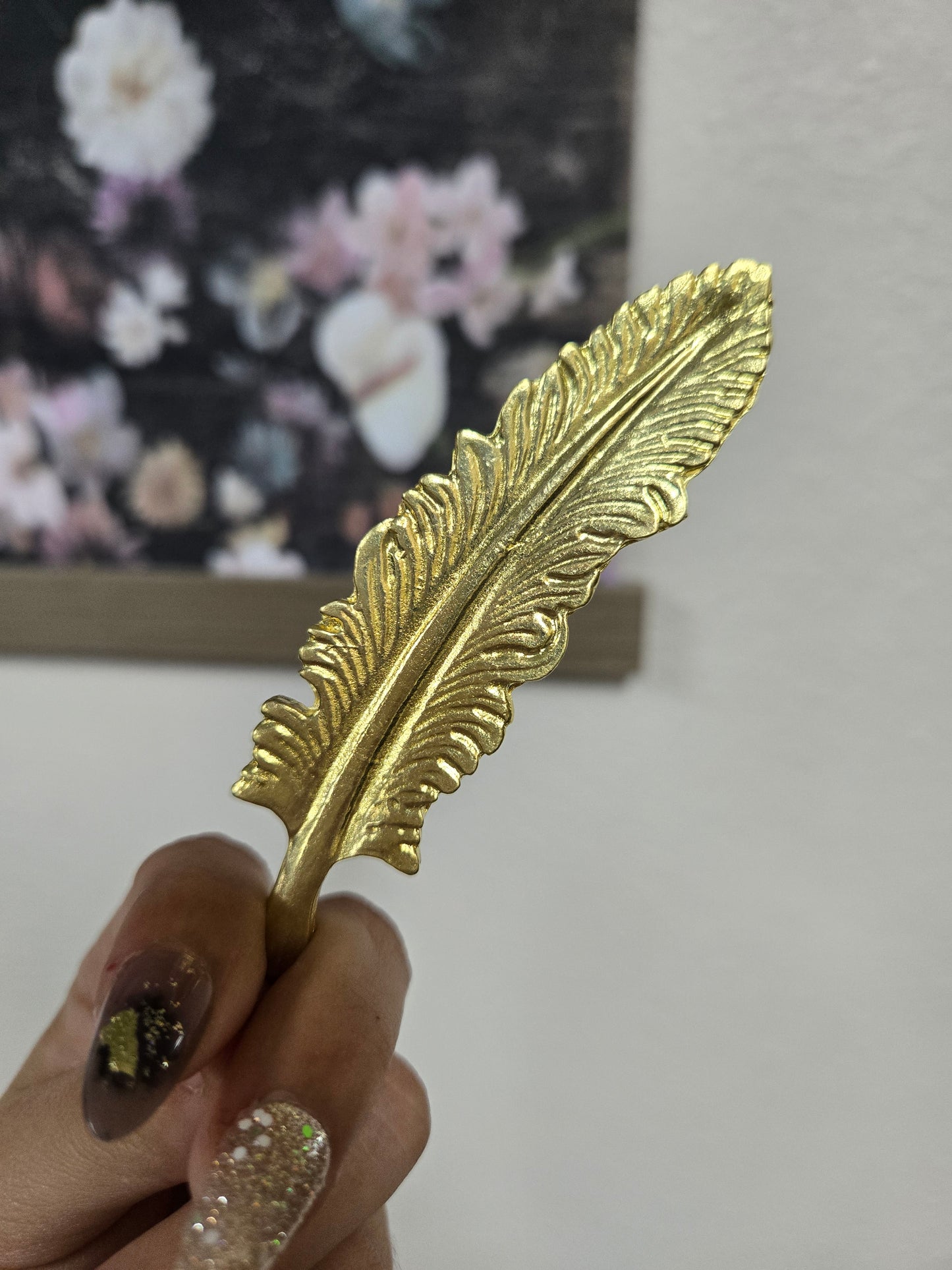 Pluma Metalica Pin Metal Feather