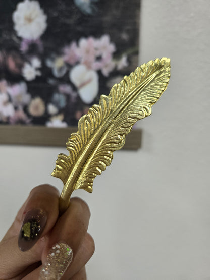 Pluma Metalica Pin Metal Feather