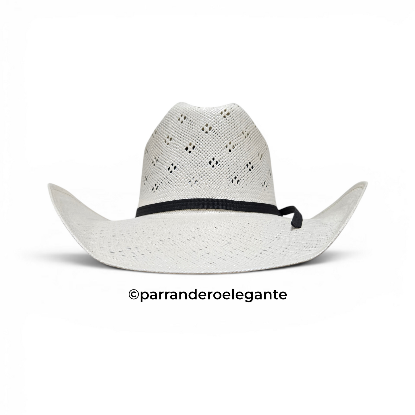 Tombstone Roper Flower Vent Shantung Sombrero w/ Genuine Caiman Toquilla