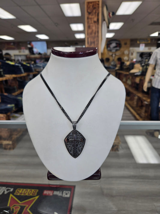 Twister Necklace Engraved Cross Pendant 32171