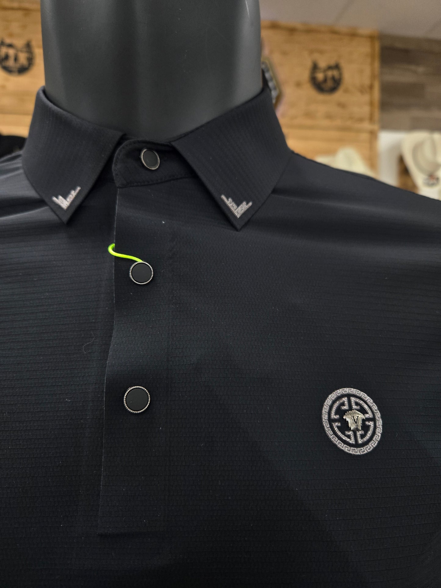 Mens Nylon Breathable Polo Shirt- Black CT413