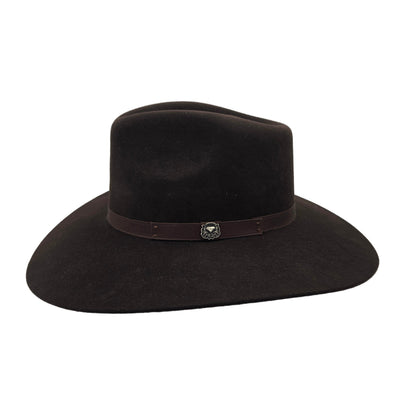 White Diamond Albany Wool Felt Hat - Dark Chocolate