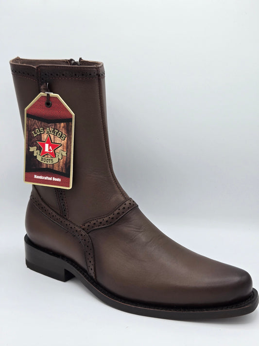 Los Altos Mens Leather Dress Boot - Faded Brown 2616