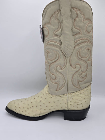 Los Altos Mens Ostrich J toe Boot - Winter White