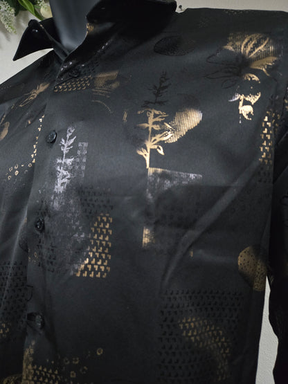 Montero Mens Foil Floral Long-Sleeve Shirt - MT0826