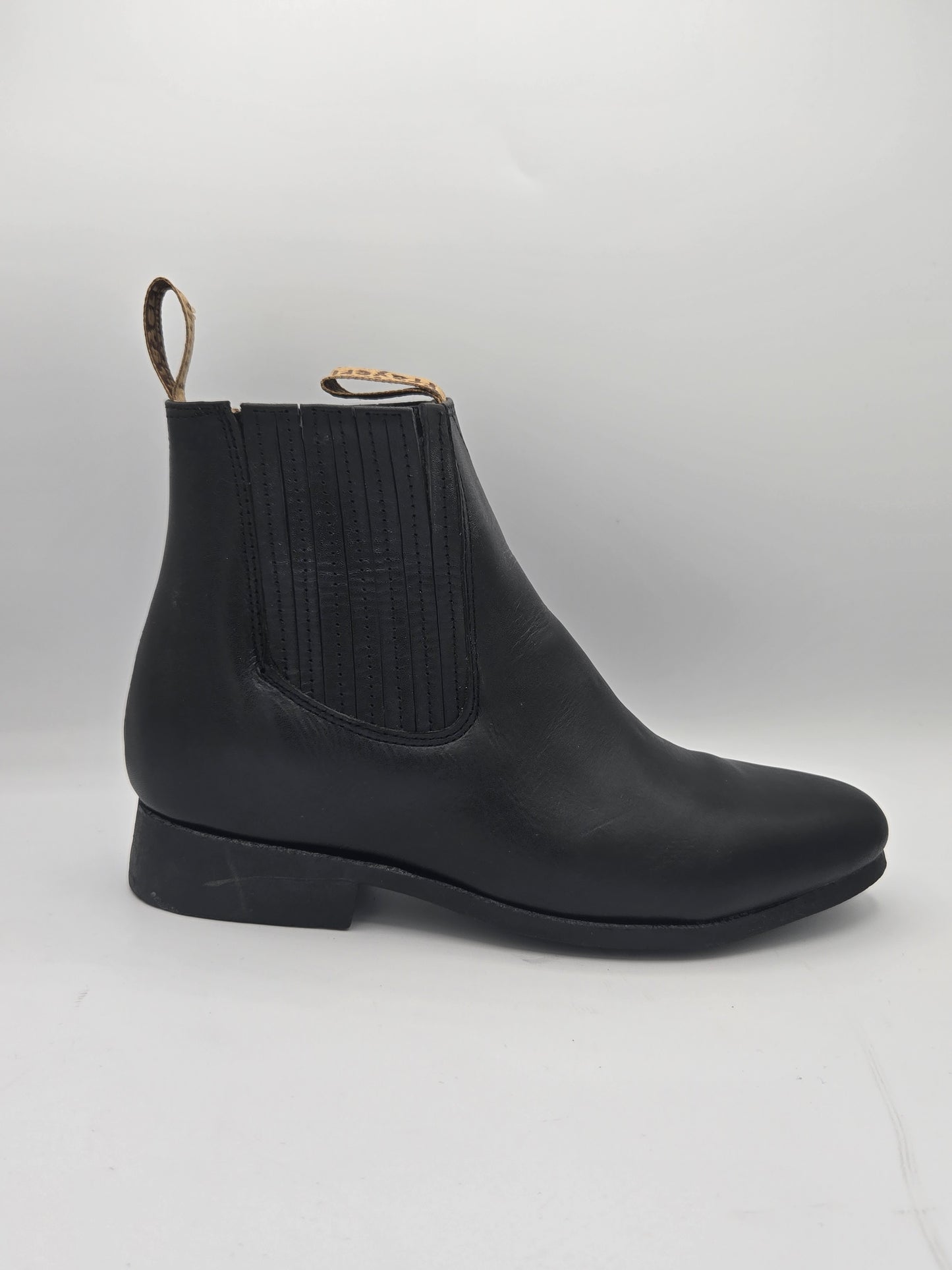 Frayeri Mens Botin Charro Leather Boot - Hueso , Black