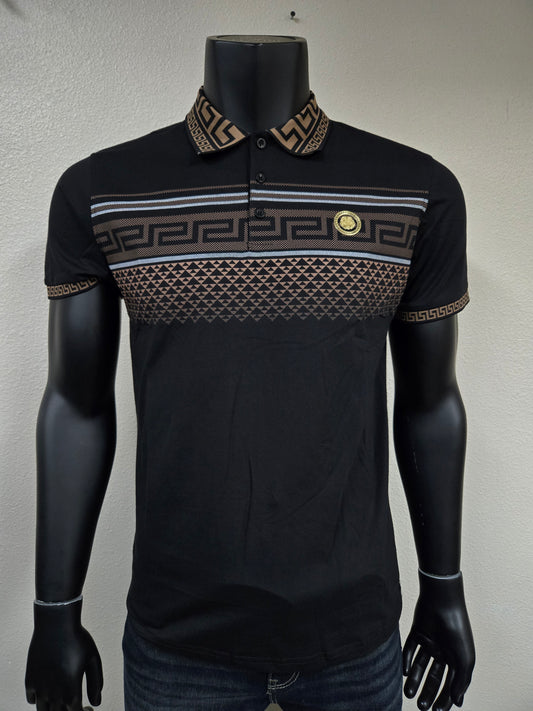 Mens Greek Pattern Polo Shirt - Multiple Colors