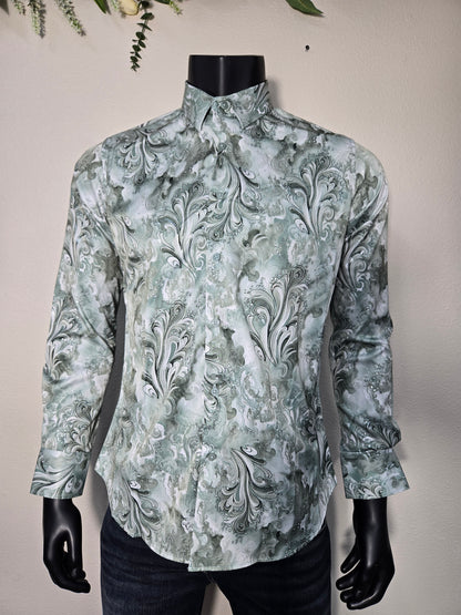 Lamasini Mens Gizmo Long Sleeve Shirt Fresca - Mint
