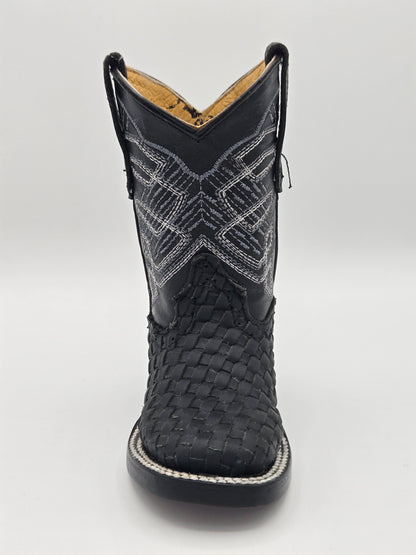 Hooch Kids Woven Boots - Black